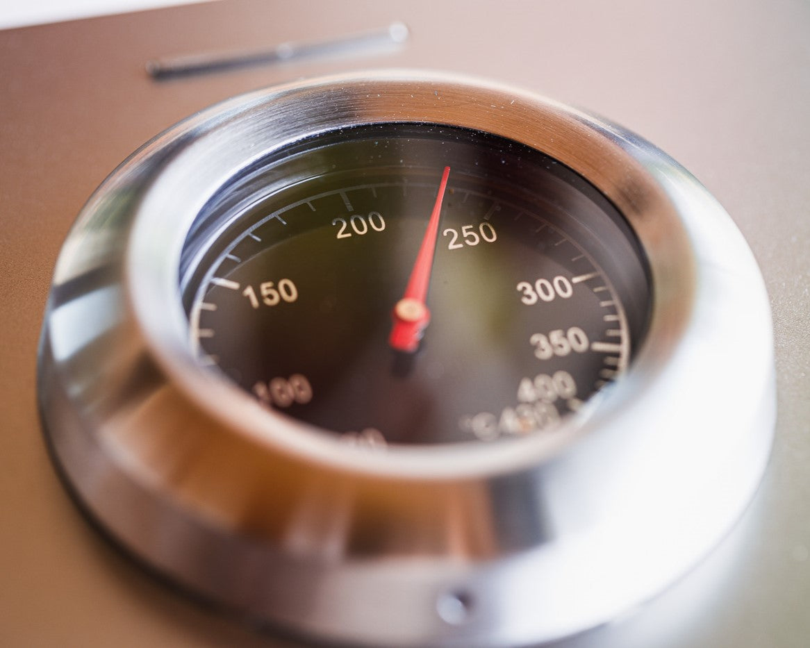 Produktfoto:
Detail vom Thermometer von Horst dem multifunktionalen Campingofen