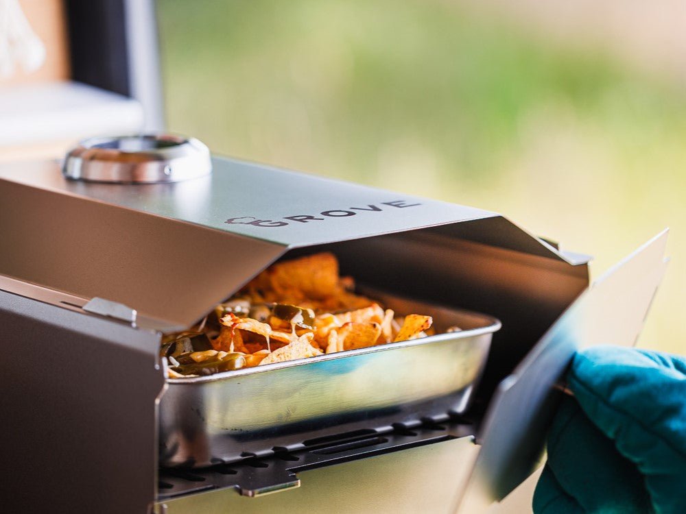 Ambientefoto:
Horst der multifunktionale Campingofen als Backofen mit leckerem Auflauf